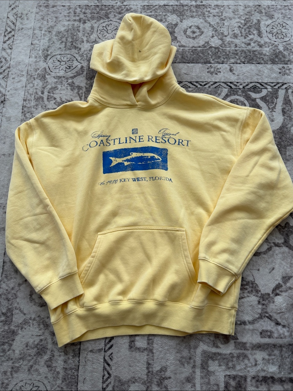 PacSun Yellow Coastline Resort Graphic Hoodie
